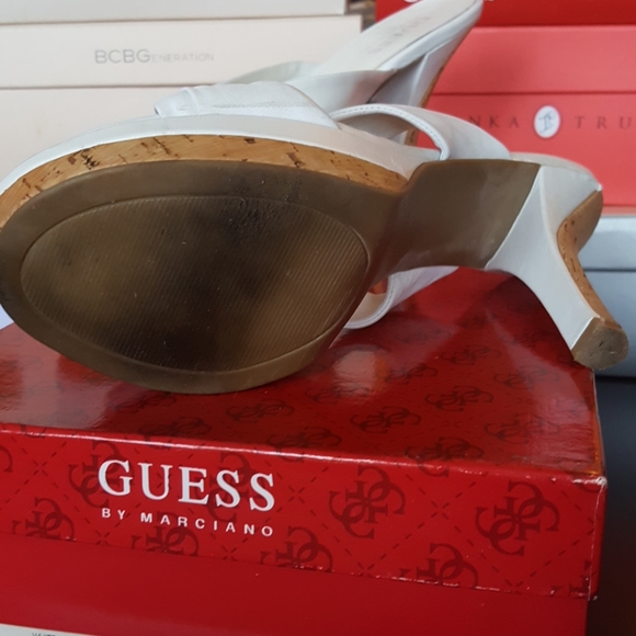 White Leather High heel Sandals - Picture 3 of 3